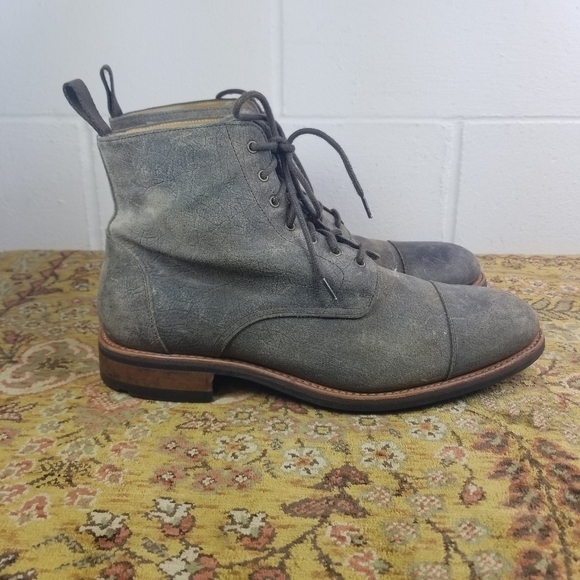 Taft The Dragon textured leather cap toe combat ankle boots main image 13